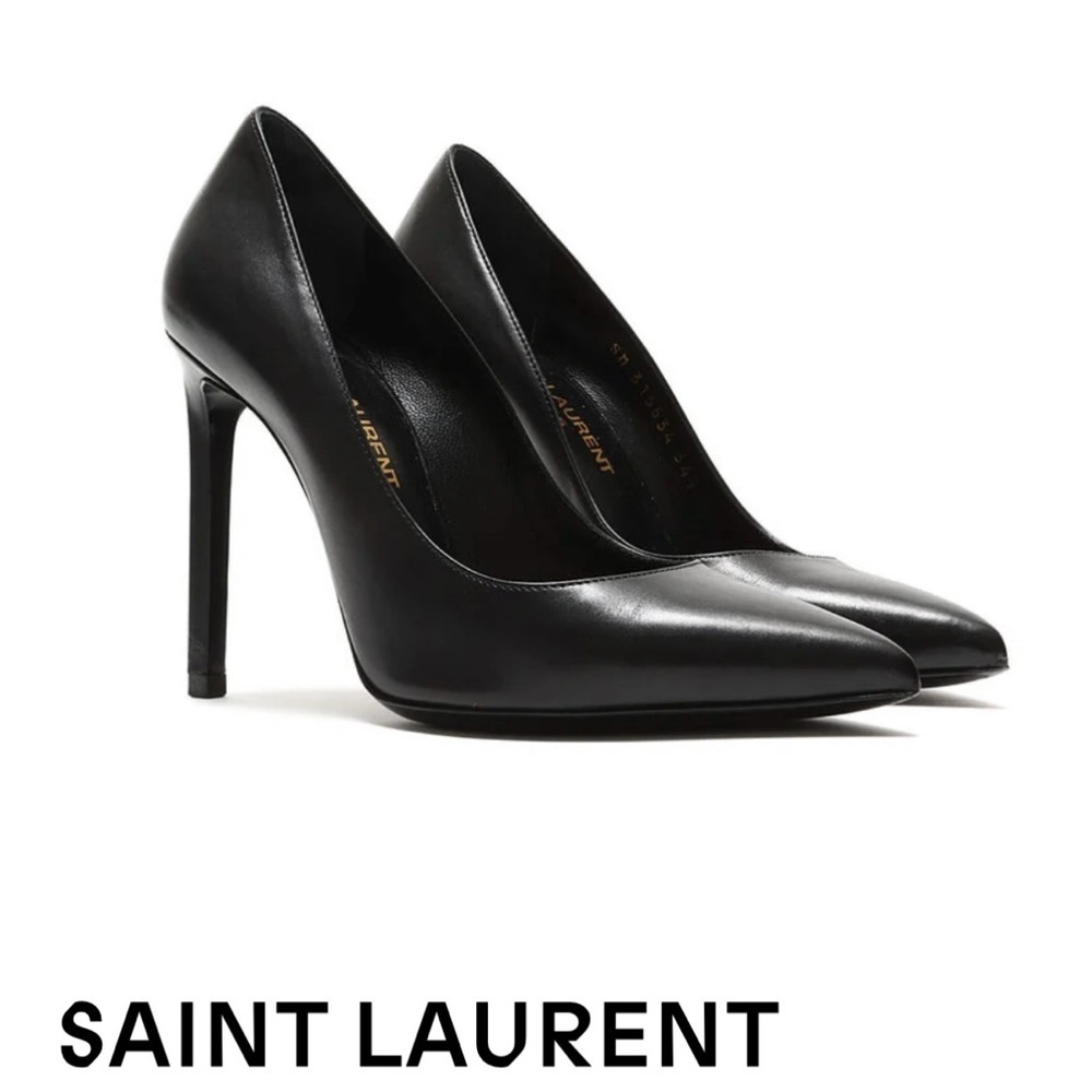 SAINT LAURENT BLACK HIGH HEEL SHOES 34.5